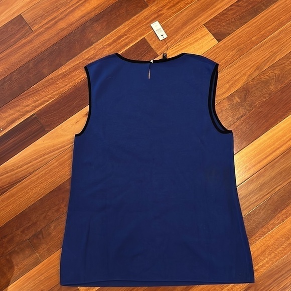 ⭐️ New Talbots Sleeveless Knit Viscose Top Blue Black Size PXL - Picture 4 of 5